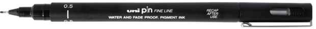 0.5 Uni Pin fineliner zwart