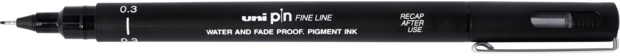 0.3 Uni Pin fineliner zwart