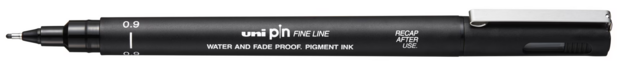0.9 Uni Pin fineliner zwart
