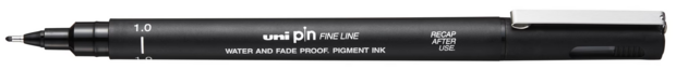 1.0 Uni Pin fineliner zwart