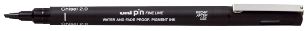 Schuine punt 2mm (Chisel) Uni Pin fineliner zwart