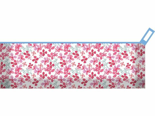 85 x 220 mm Flora Castleetui Kangaro plat met bloemetjes opdruk