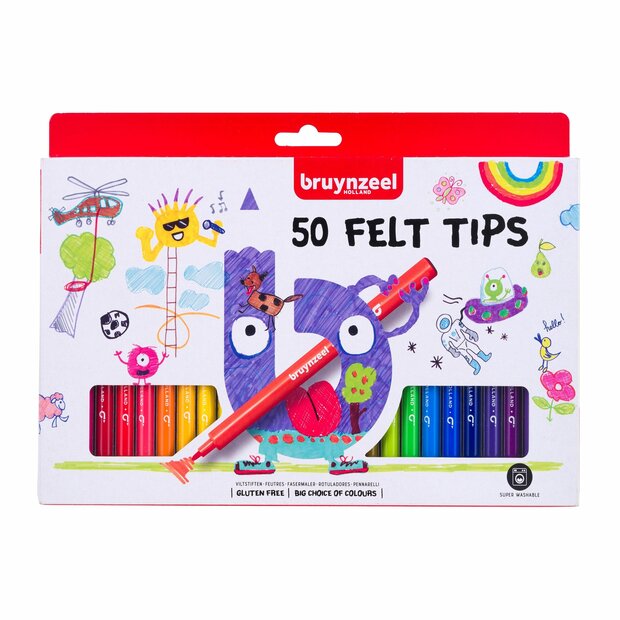 Set met 50 Viltstiften van Bruynzeel