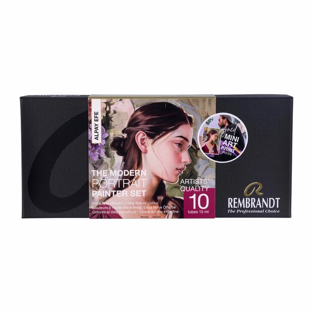 10 x 15 ML x Alpay Efe &ndash; De Moderne portretselectie  Rembrandt Olieverf Royal Talens  Set 313 voorkant van set