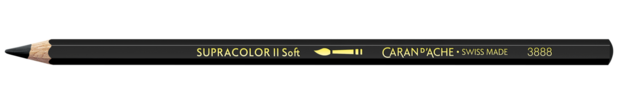 Zwart / Black Caran d'Ache Supracolor Aquarelpotlood / pencil Kleur 009