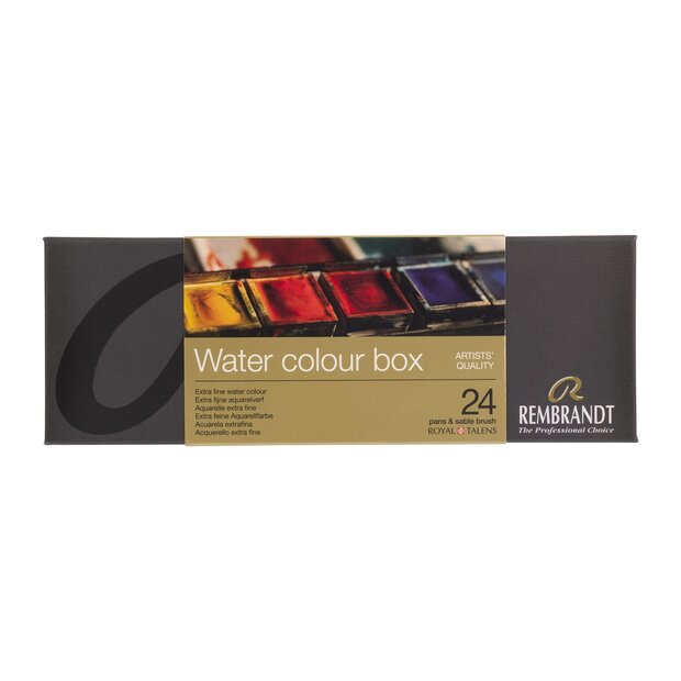 24 napjes + penseel metalen set Rembrandt Professionele Aquarelverf