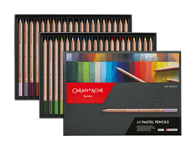 Set met 40 kleuren /  Caran d'Ache Pastel Potloden / Pencils Set 340
