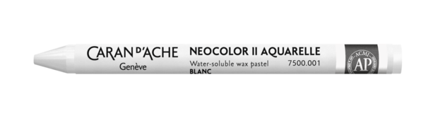 Wit / White Caran d'Ache Neocolor II Watervermengbaar Wax Pastels Kleur 001