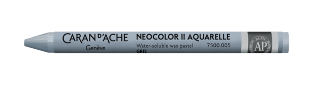 Grijs / Grey Caran d'Ache Neocolor II Watervermengbaar Wax Pastels Kleur 005