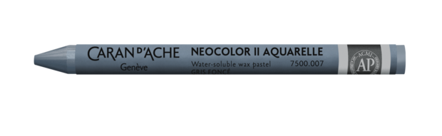 Donkergrijs / Dark Grey Caran d'Ache Neocolor II Watervermengbaar Wax Pastels Kleur 007