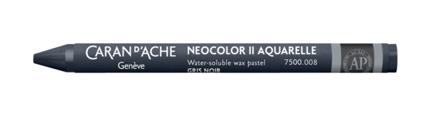 Zwart Grijs / Black Grey Caran d'Ache Neocolor II Watervermengbaar Wax Pastels Kleur 008