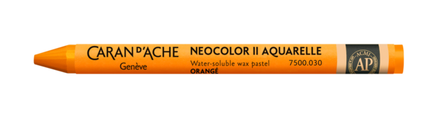 Oranje / Orange Caran d'Ache Neocolor II Watervermengbaar Wax Pastels Kleur 030
