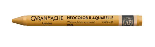 Oker / Ochre Caran d'Ache Neocolor II Watervermengbaar Wax Pastels Kleur 035