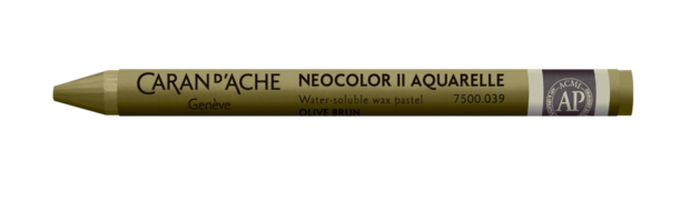Bruinig Olijfgroen / Brownish Olive Green Caran d'Ache Neocolor II Watervermengbaar Wax Pastels Kleur 039