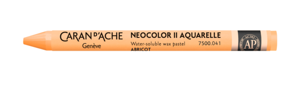 Abrikoos / Apricot Caran d'Ache Neocolor II Watervermengbaar Wax Pastels Kleur 041
