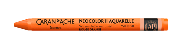 Oranjerood / Orange Red Caran d'Ache Neocolor II Watervermengbaar Wax Pastels Kleur 050
