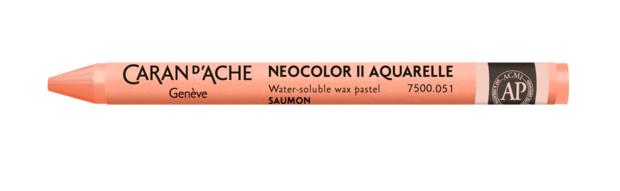 Zalm / Salmon Caran d'Ache Neocolor II Watervermengbaar Wax Pastels Kleur 051