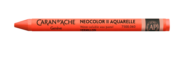 Vermiljoen / Vermilion Caran d'Ache Neocolor II Watervermengbaar Wax Pastels Kleur 060