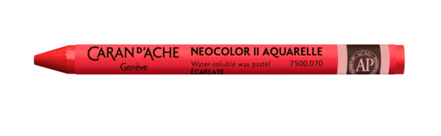 Scharlaken / Scarlet Caran d'Ache Neocolor II Watervermengbaar Wax Pastels Kleur 070