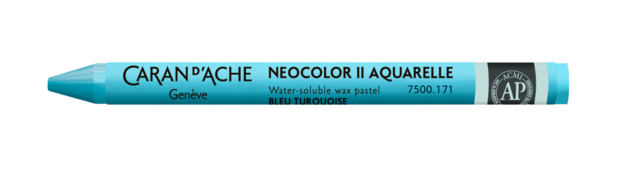 Turkooisblauw / Turquoise Blue Caran d'Ache Neocolor II Watervermengbaar Wax Pastels Kleur 171