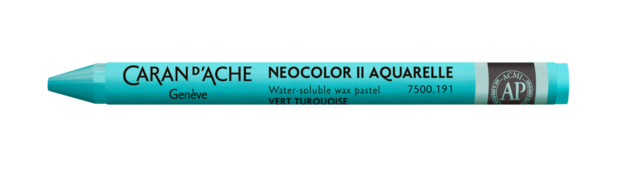 Turkooisgroen / Turquoise Green Caran d'Ache Neocolor II Watervermengbaar Wax Pastels Kleur 191
