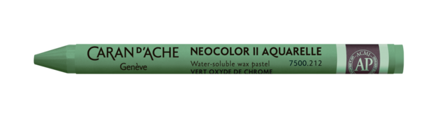 Chroomoxydegroen / Chrome Oxide Green Caran d'Ache Neocolor II Watervermengbaar Wax Pastels Kleur 212