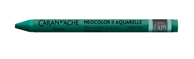 Donkergroen / Dark Green Caran d'Ache Neocolor II Watervermengbaar Wax Pastels Kleur 229