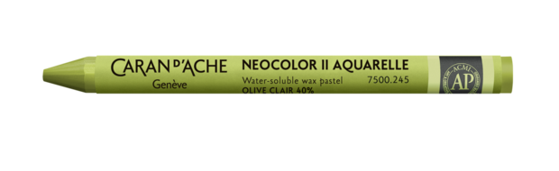 Licht Olijfgroen / Light Olive Green Caran d'Ache Neocolor II Watervermengbaar Wax Pastels Kleur 245