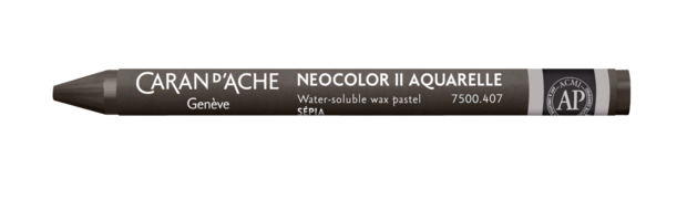 Sepia / Sepia Caran d'Ache Neocolor II Watervermengbaar Wax Pastels Kleur 407