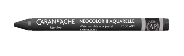 Antraciet / Anthracite Caran d'Ache Neocolor II Watervermengbaar Wax Pastels Kleur 409
