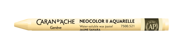 Sahara Geel / Sahara Yellow Caran d'Ache Neocolor II Watervermengbaar Wax Pastels Kleur 521