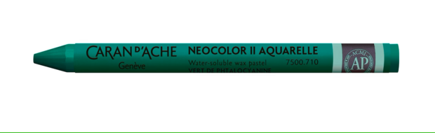 Phtalocyaangroen / Phthalo Cyan Green Caran d'Ache Neocolor II Watervermengbaar Wax Pastels Kleur 710