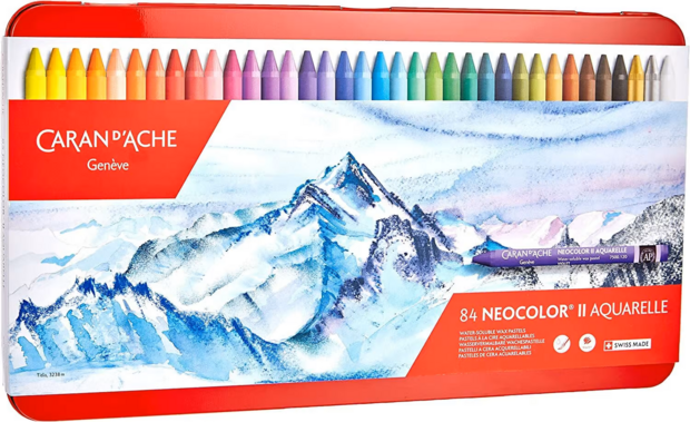 Set met 84 kleuren / Set of 84 Colors Caran d'Ache Neocolor II Watervermengbaar Wax Pastels Set 384