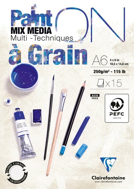 Voorkant van A6 Paint'ON a Grain 40 vellen 250 grams van Clairefonaine 960063C 3329689600637
