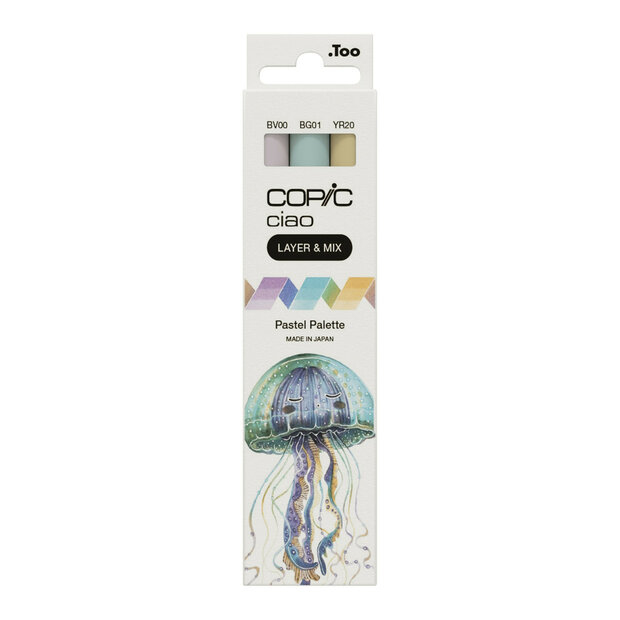 3 x Layer &amp; Mix Pastel Palet Copic Ciao alchohol inkt markers Set 301
