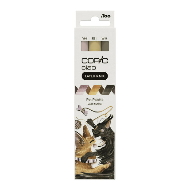 3 x Layer &amp; Mix Pet Palet Copic Ciao alchohol inkt markers Set 302