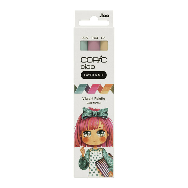 3 x Layer &amp; Mix Vibrant Palet Copic Ciao alchohol inkt markers Set 307