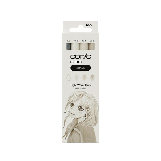 3 x Light Warm Grey Shade Copic Ciao alchohol inkt markers + 1 Multiliner set Set 421