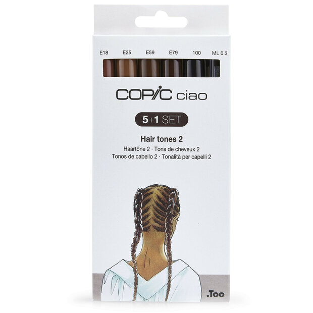 5 +1 Hair Tone Colours Copic Ciao alchohol inkt markers Set 573