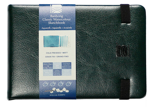90 x 140 mm 300 grams Cold Pressed Grain Fin Medium Baohong Classic 100 % katoen aquarelpapier Sketchbook 24 vellen