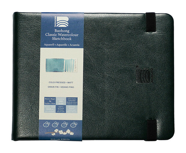 120 x 160 mm 300 grams Cold Pressed Grain Fin Medium Baohong Classic 100 % katoen aquarelpapier Sketchbook 24 vellen