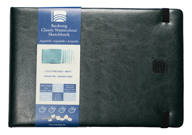 160 x 240 mm 300 grams Cold Pressed Grain Fin Medium Baohong Classic 100 % katoen aquarelpapier Sketchbook 24 vellen