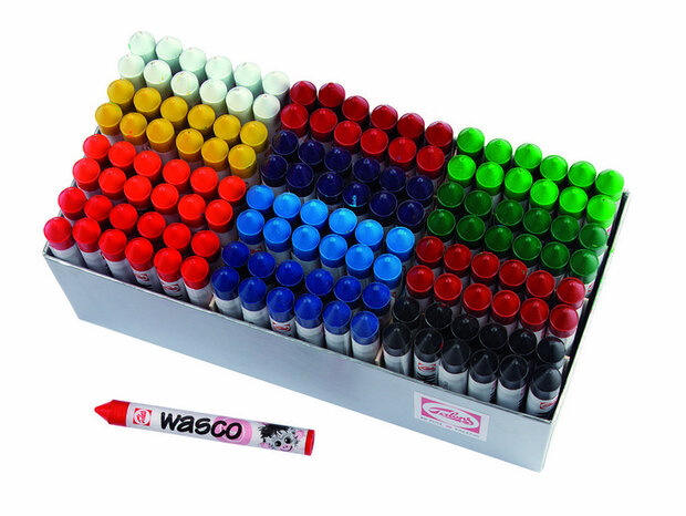 Productfoto van: Talens Wasco waskrijt grootverpakking 144 stiften (12 stiften per kleur)  95721244 8712079535025