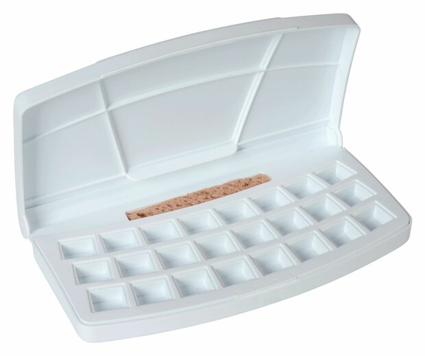 Product afbeelding: Van Gogh Lege Pocketbox &ndash; Kunststof Etui voor 24 Halve Napjes (Wit) (OPEN) 8712079104191 50808624