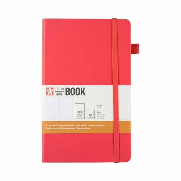 13 x 21 cm notitieboek, 80 vellen gestippeld papier, pruimbloesemkleurige harde kaft &ndash; Sakura