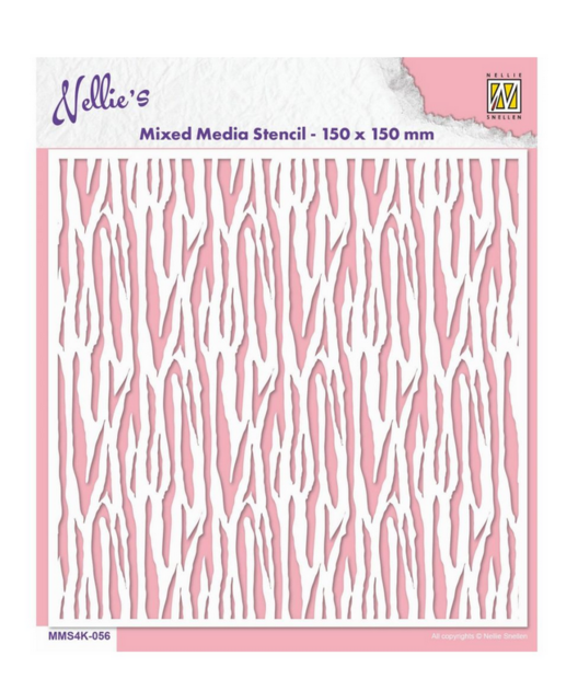 Zebra stencil Nellie&rsquo;s Choice MMS4K-056 &ndash; herbruikbaar mixed media sjabloon 150x150 mm voor creatieve toepassingen