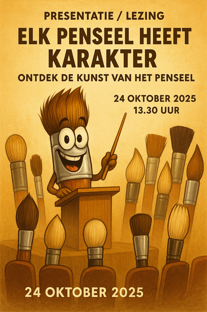 Presentatie / lezing "Elk Penseel Heeft Karakter &ndash; Ontdek de Kunst van het Penseel" 24 oktober 2025 13.30 uur - 15.30 uur