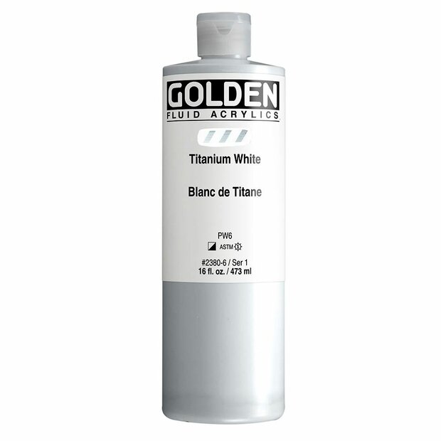 Titaanwit Golden Fluid Acrylverf Flacon 473 ML Serie 1 Kleur 2380