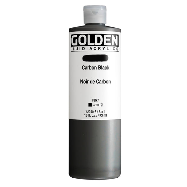 Carbon Black Golden Fluid Acrylverf Flacon 473 ML Serie 1 Kleur 2040