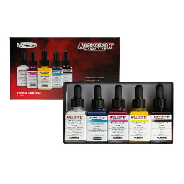 AERO COLOR Set 5 x 28 ml Primaire kleuren Schmincke Set 105
